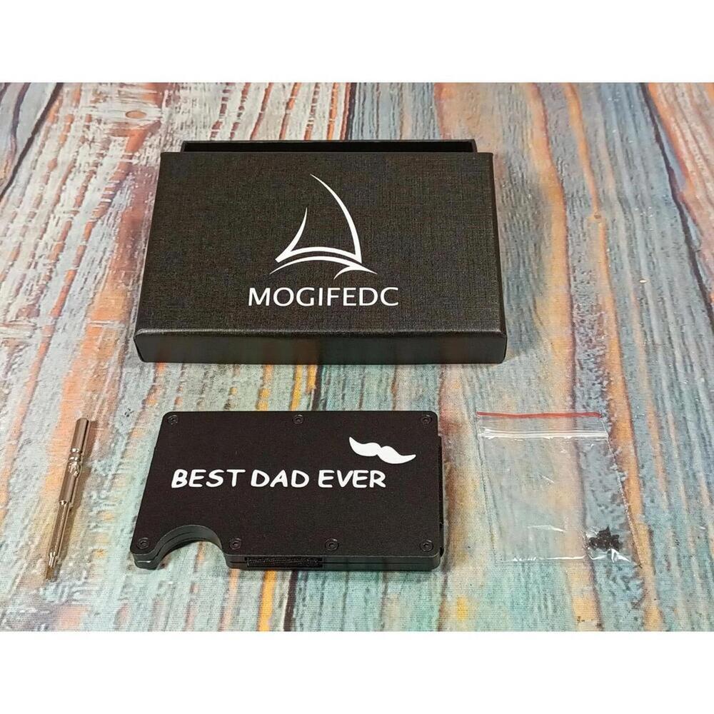 MOGIFEDC Best Dad Ever RFID Blocking Wallet Money‎ Clip